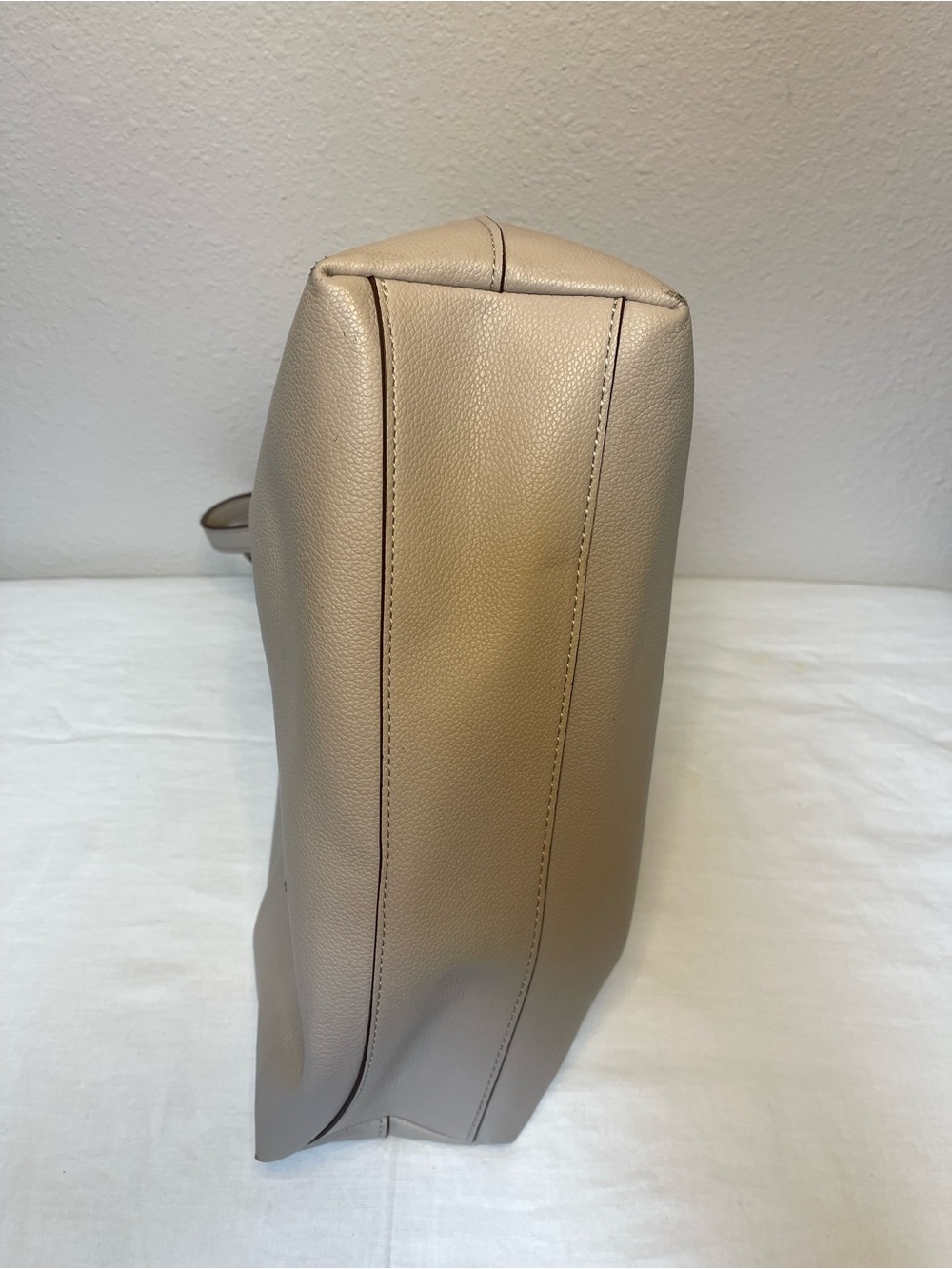 Anne Klein Taupe Vegan Pebbled Texture Tote with Lion & Tassel Charms - Picture 8 of 16